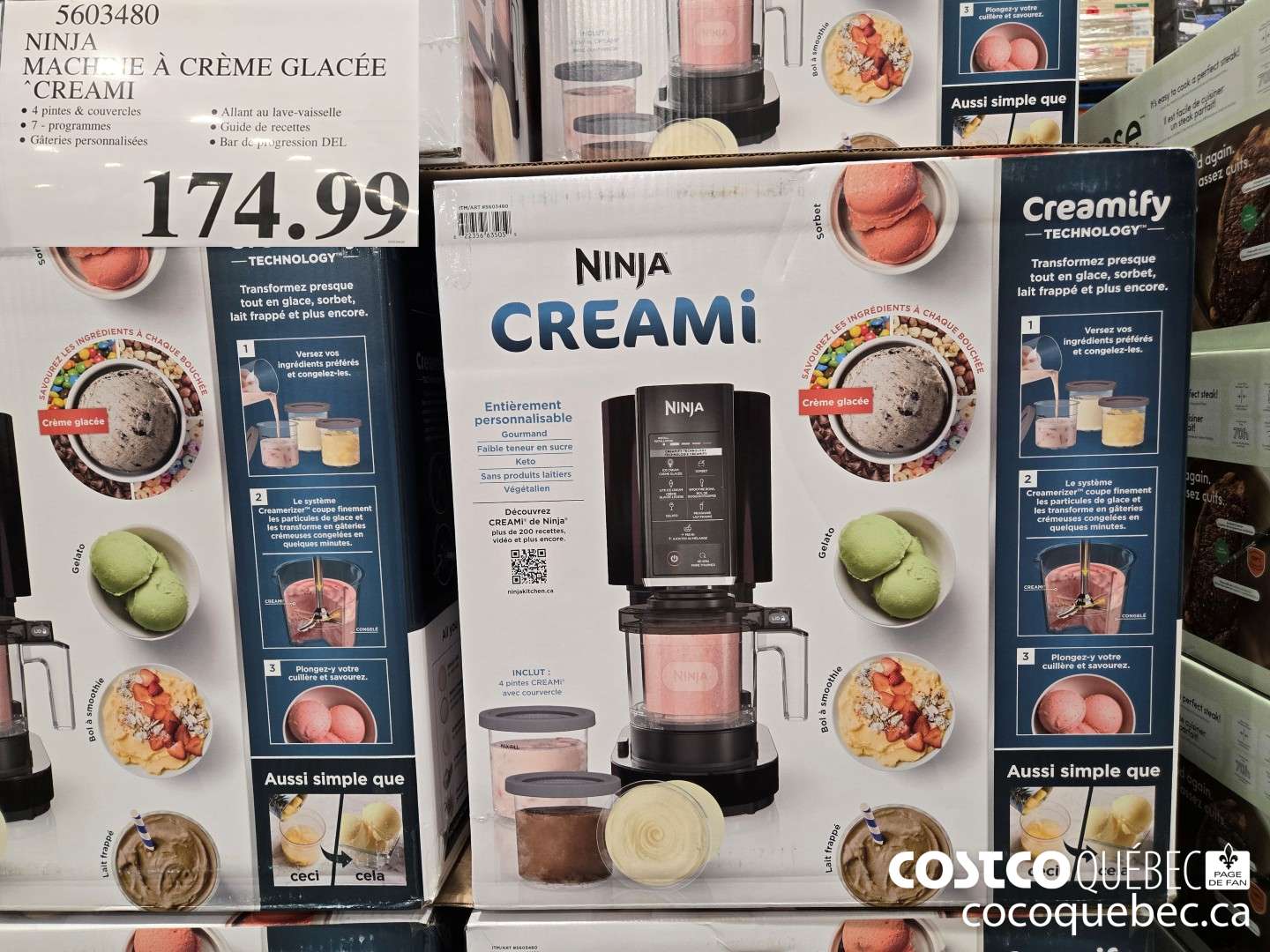5603480 NINJA MACHINE A CREME GLACEE CREAMI  $174.99