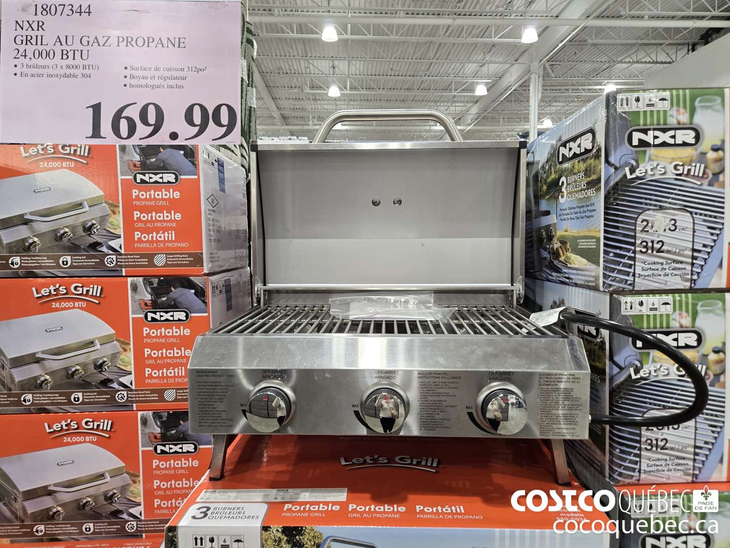 1807344 NXR GRIL AU GAZ PROPANE 24,000 BTU  $169.99