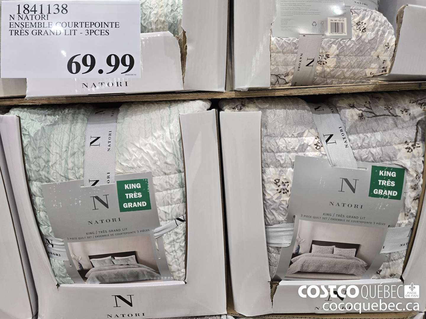 1841138 N NATORI ENSEMBLE COURTEPOINTE TRES GRAND LIT - 3PCES  $69.99