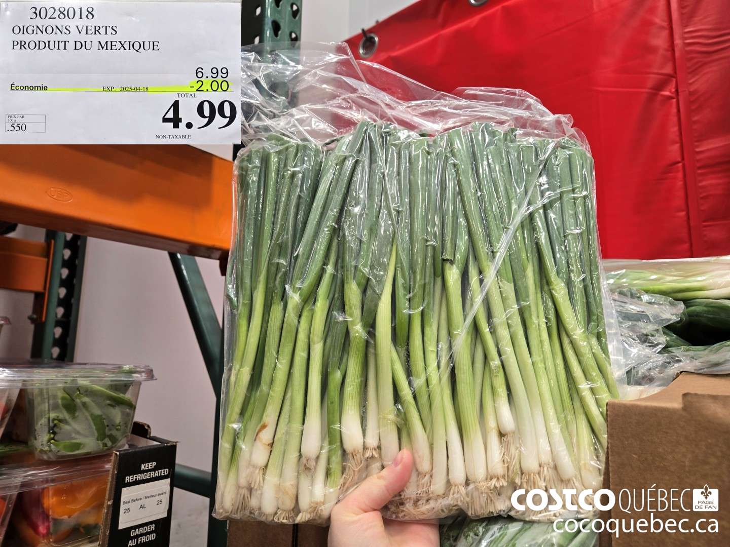 3028018 OIGNONS VERTS PRODUIT DU MEXIQUE  ($2.00 INSTANT SAVINGS EXPIRES ON 2025-04-18) $4.99