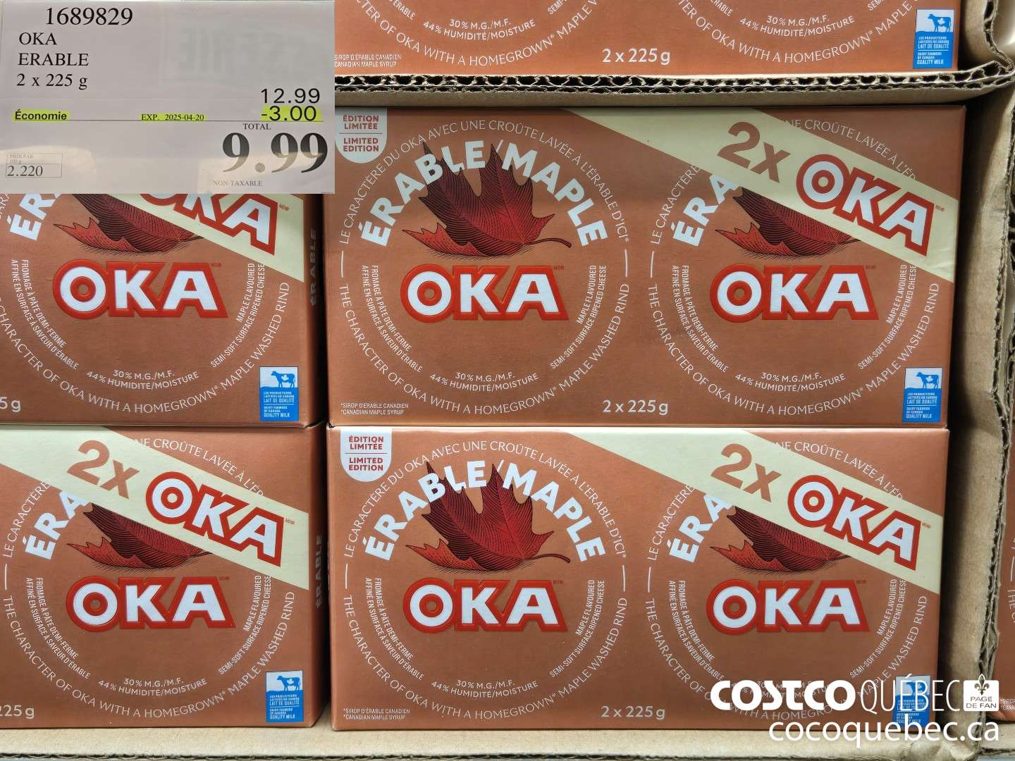 1689829 OKA ERABLE  ($3.00 INSTANT SAVINGS EXPIRES ON 2025-04-20) $9.99