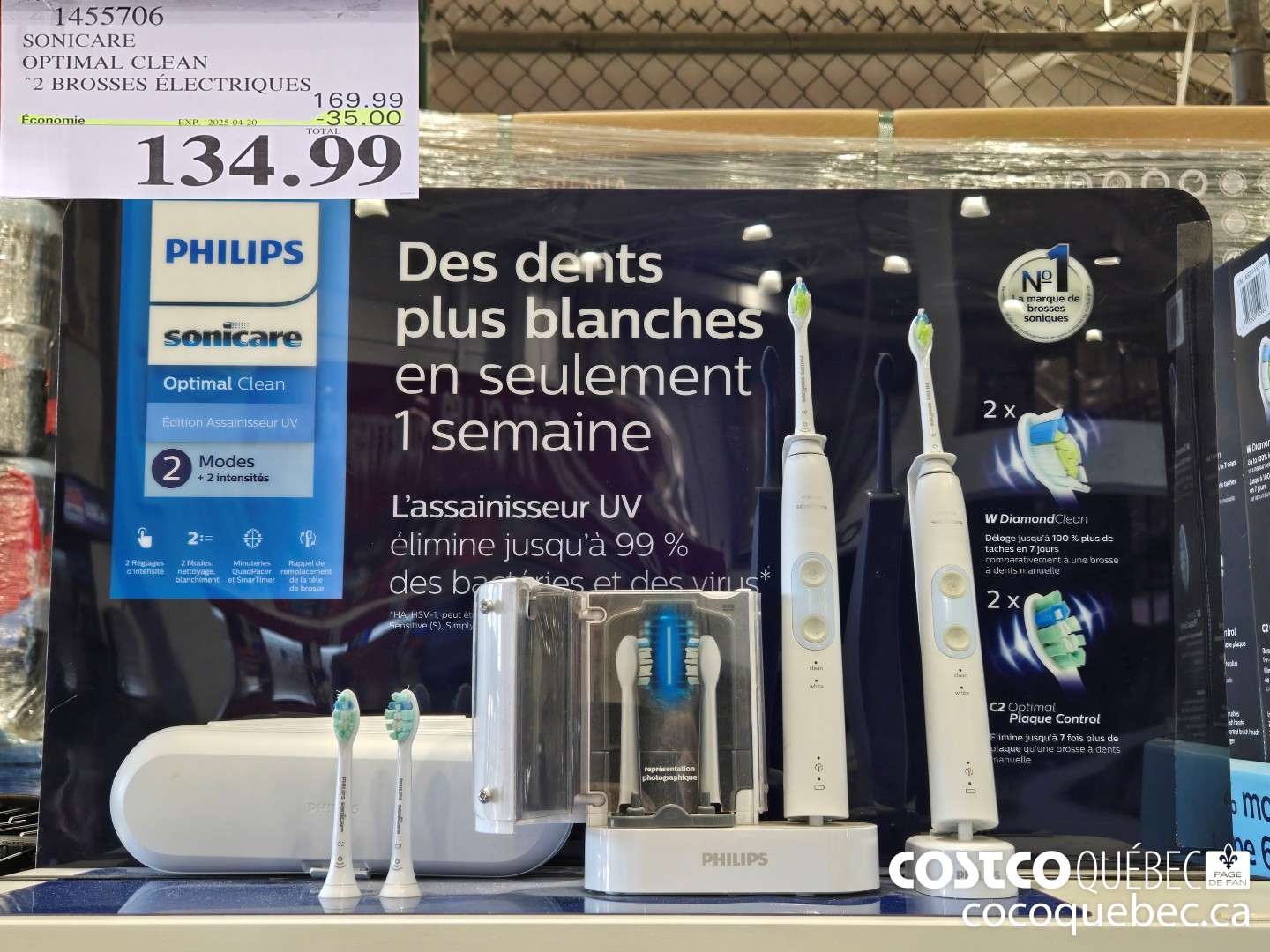 1455706 OPTIMAL CLEAN 2 BROSSES ELECTRIQUES ($35.00 INSTANT SAVINGS EXPIRES ON 2025-04-20) $134.99