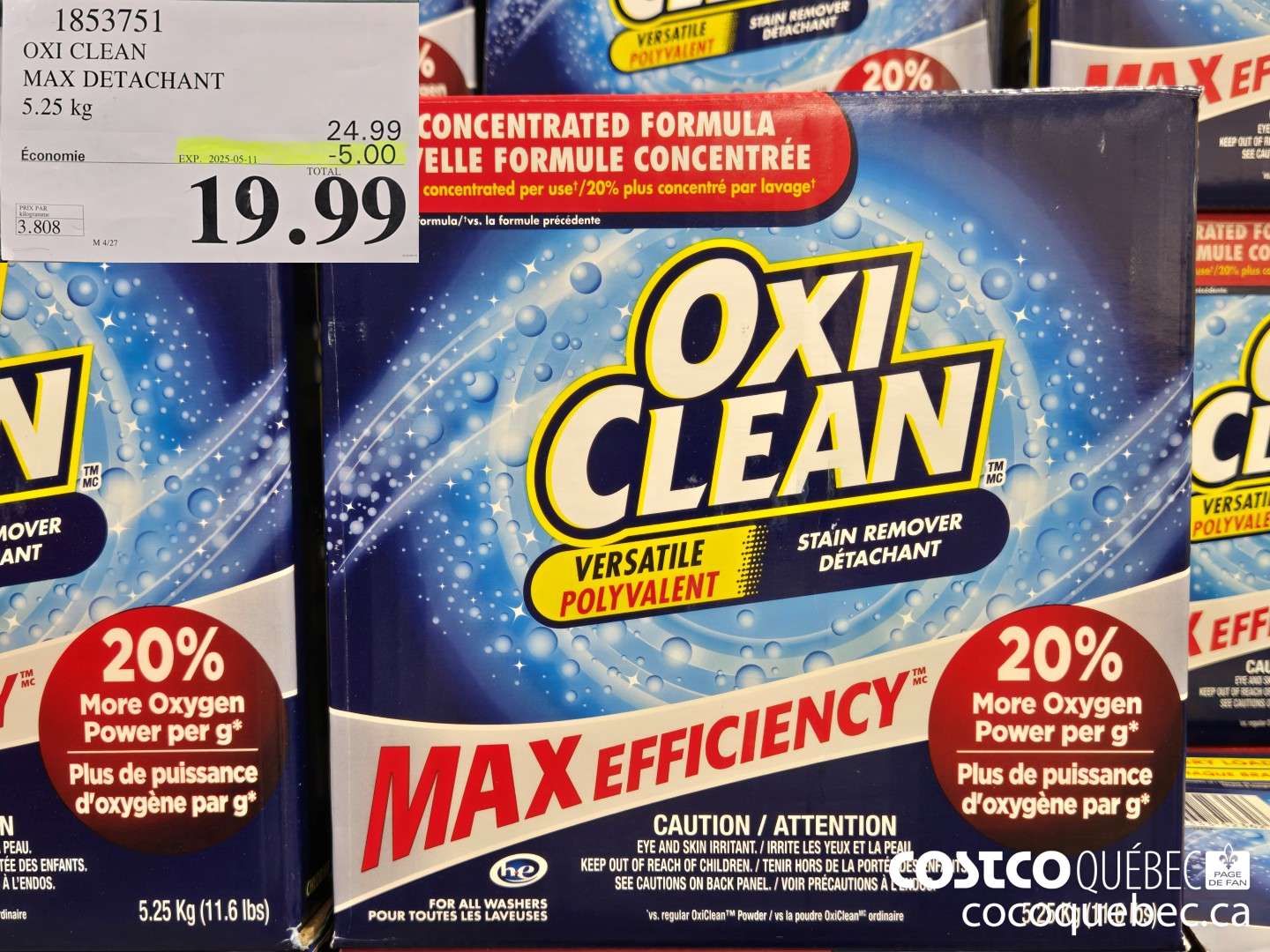 1853751 OXI CLEAN MAX DETACHANT  ($5.00 INSTANT SAVINGS EXPIRES ON 2025-05-11) $19.99