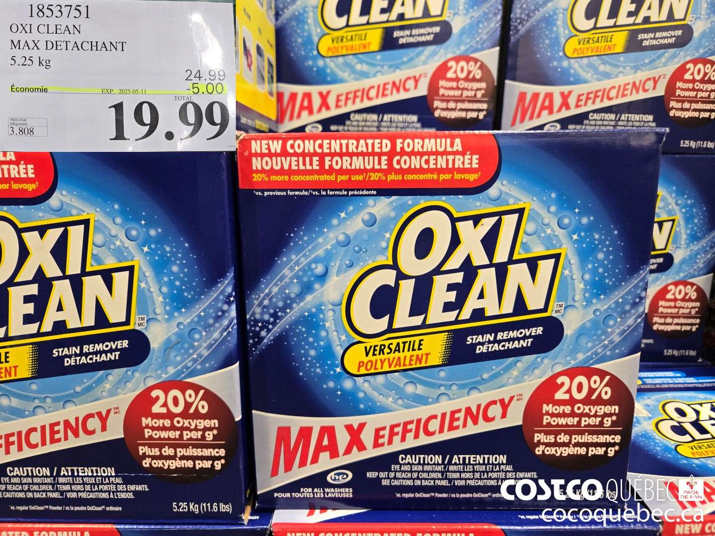 1853751 OXI CLEAN MAX DETACHANT  ($5.00 INSTANT SAVINGS EXPIRES ON 2025-05-11) $19.99
