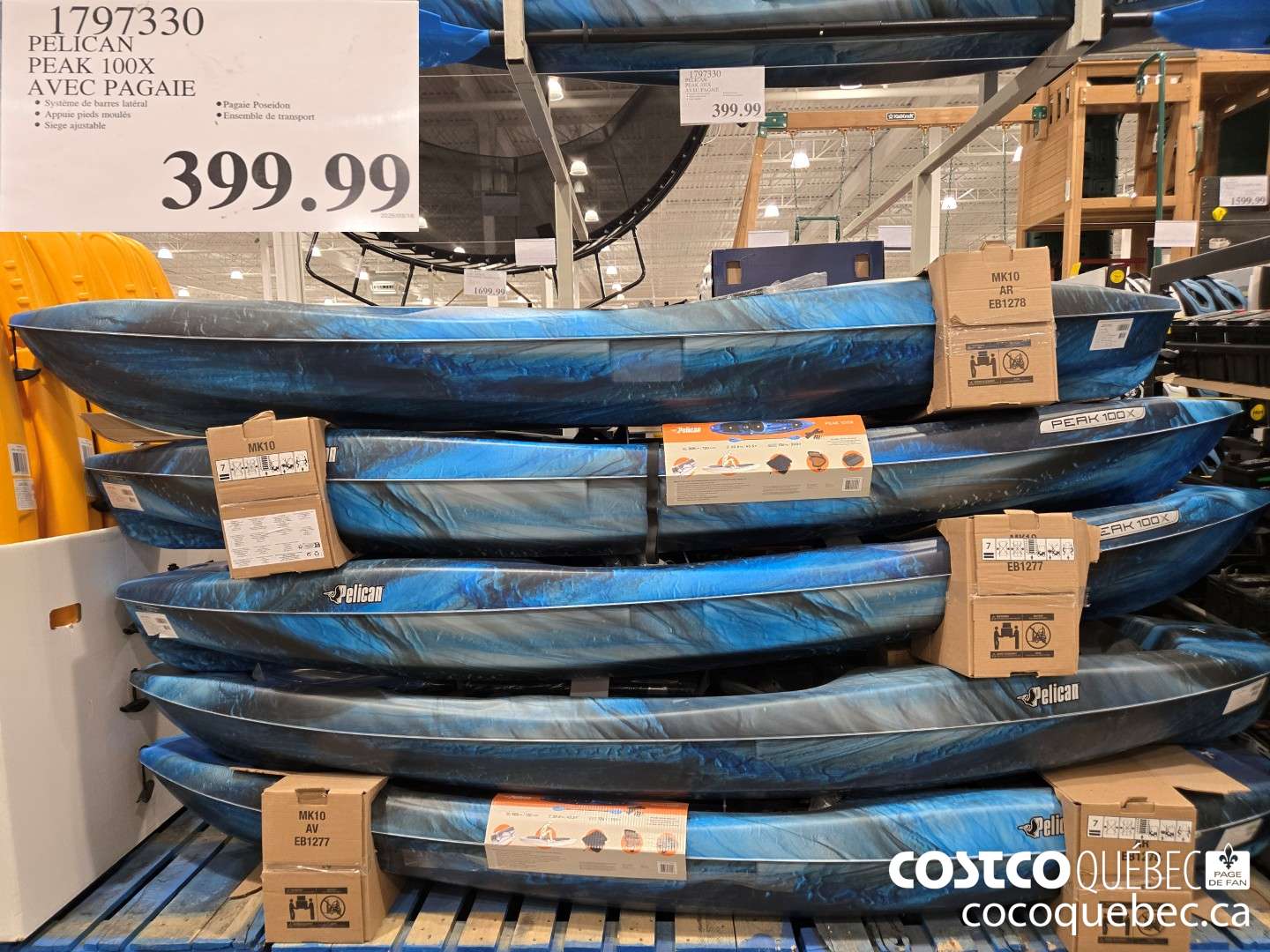 1797330 PELICAN PEAK 100X AVEC PAGAIE  $399.99