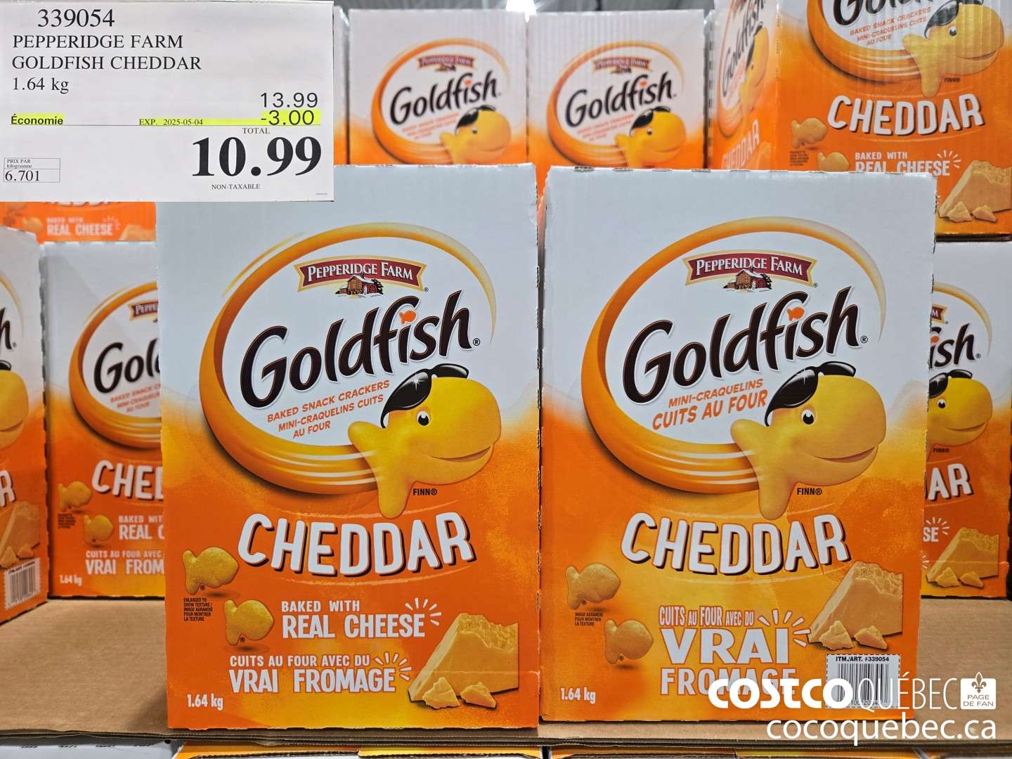 339054 PEPPERIDGE FARM GOLDFISH CHEDDAR 1.64 KG ($3.00 INSTANT SAVINGS EXPIRES ON 2025-05-04) $10.99