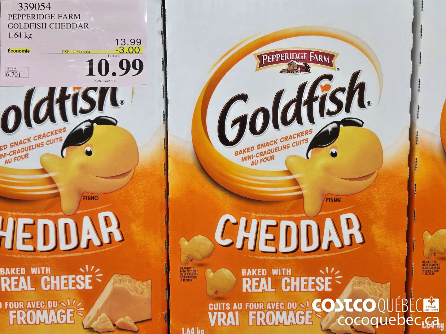 339054 PEPPERIDGE FARM GOLDFISH CHEDDAR 1.64 KG ($3.00 INSTANT SAVINGS EXPIRES ON 2025-05-04) $10.99