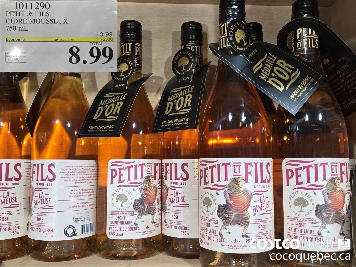 1011290 PETIT & FILS CIDRE MOUSSEUX 750 mL  ($2.00 INSTANT SAVINGS EXPIRES ON 2025-04-20) $8.99