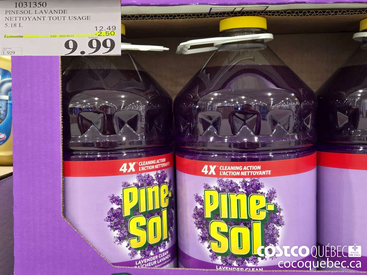 1031350 PINESOL LAVANDE NETTOYANT TOUT USAGE  ($2.50 INSTANT SAVINGS EXPIRES ON 2025-04-13) $9.99