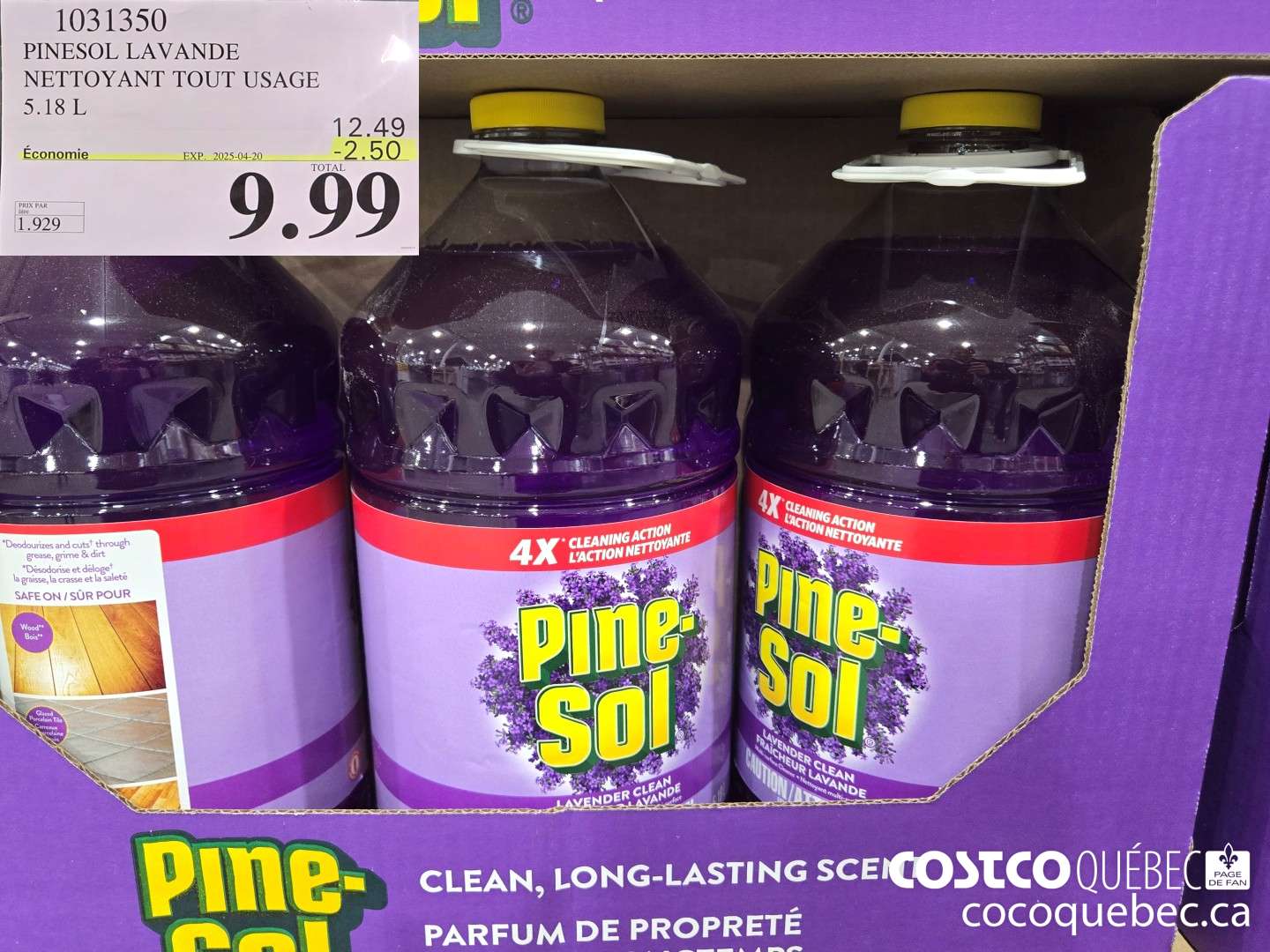 1031350 PINESOL LAVANDE NETTOYANT TOUT USAGE  ($2.50 INSTANT SAVINGS EXPIRES ON 2025-04-20) $9.99