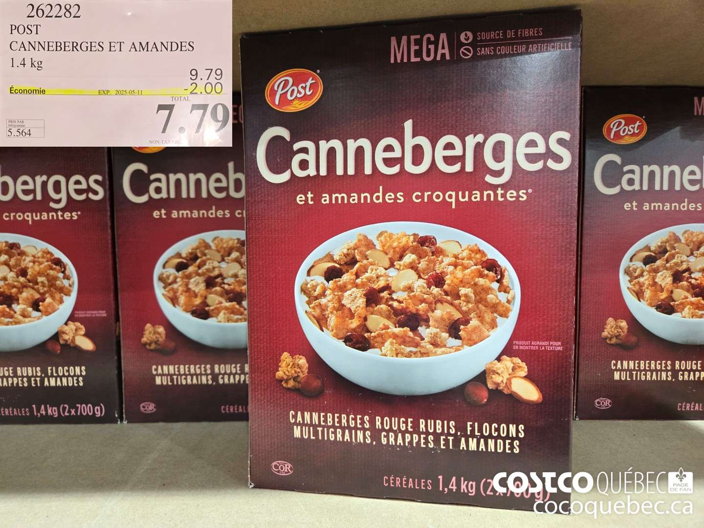 262282 POST CANNEBERGES ET AMANDES 1.4 kg  ($2.00 INSTANT SAVINGS EXPIRES ON 2025-05-11) $7.79