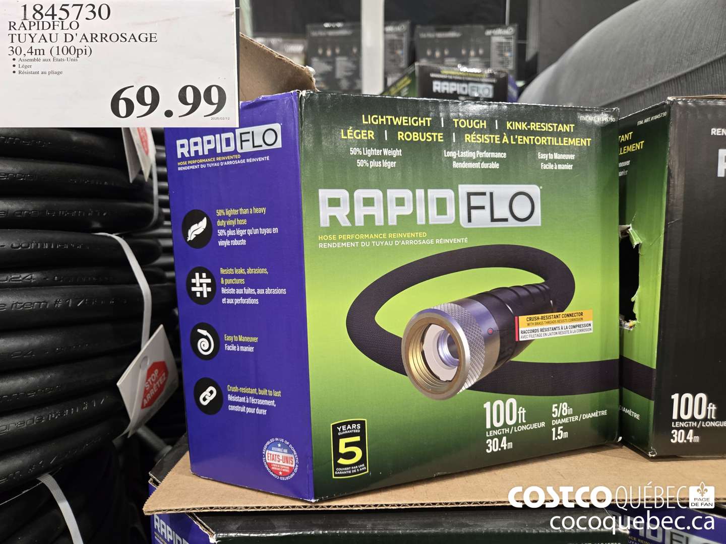 1845730 RAPIDFLO TUYAU D'ARROSAGE 30,4m (100pi)  $69.99