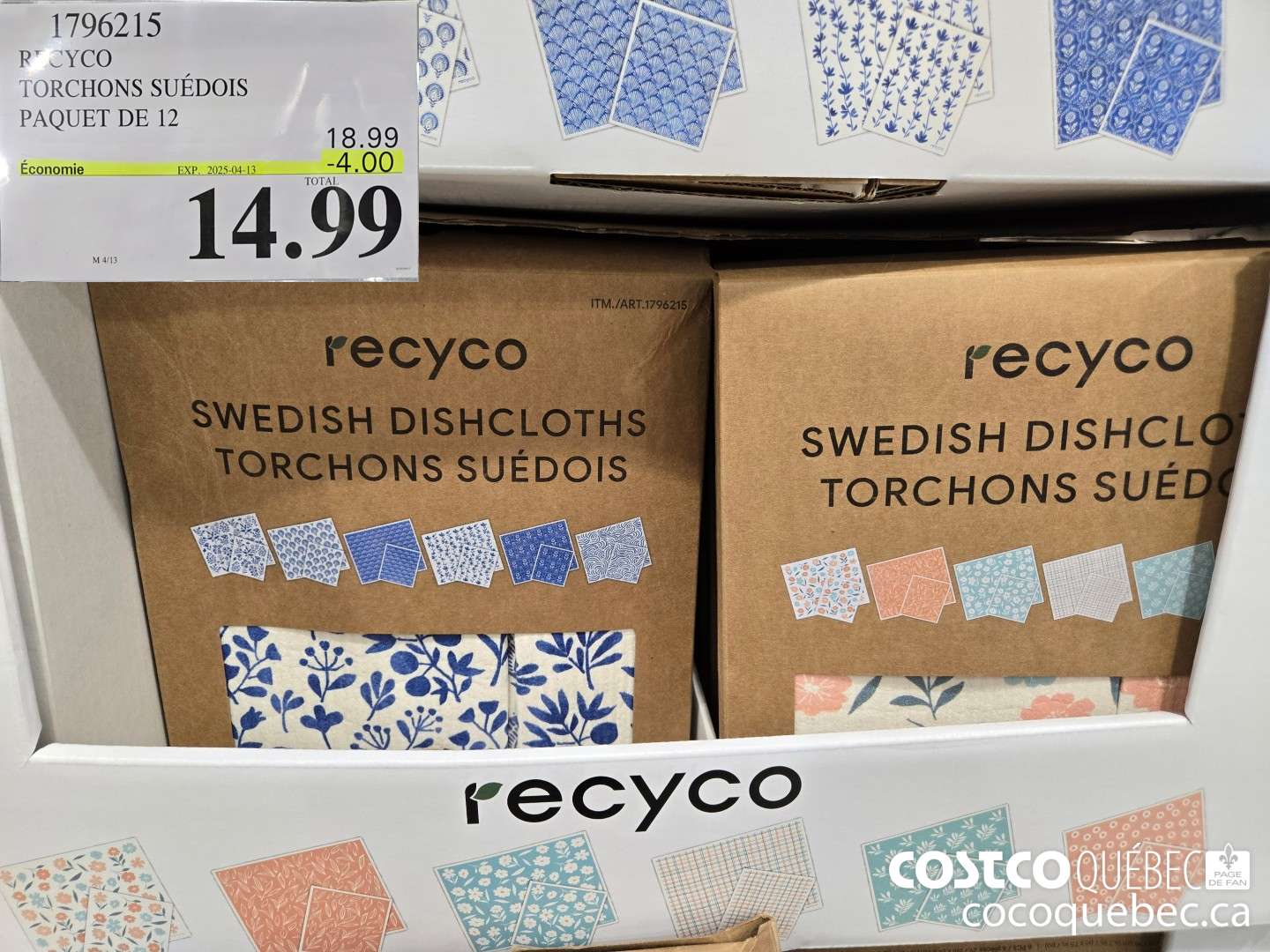 1796215 RECYCO TORCHONS SUEDOIS PAQUET DE 12  ($4.00 INSTANT SAVINGS EXPIRES ON 2025-04-13) $14.99