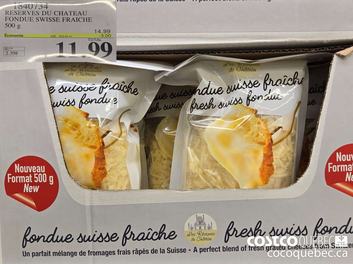 1840734 RESERVES DU CHATEAU FONDUE SWISSE FRAICHE  ($3.00 INSTANT SAVINGS EXPIRES ON 2025-04-13) $11.99