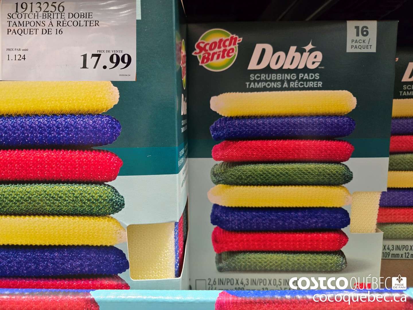 1913256 SCOTCH-BRITE DOBIE TAMPONS A RECOLTER PAQUET DE 16  $17.99