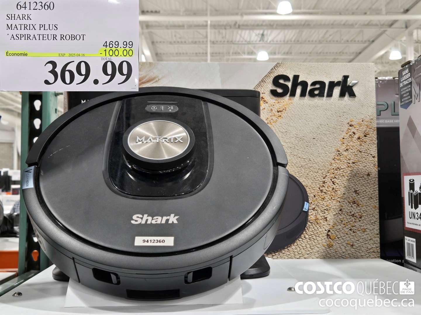 6412360 SHARK MATRIX PRO ASPIRATEUR ROBOT AVEC “BASE AUTO-VIDE  ($100.00 INSTANT SAVINGS EXPIRES ON 2025-04-16) $369.99