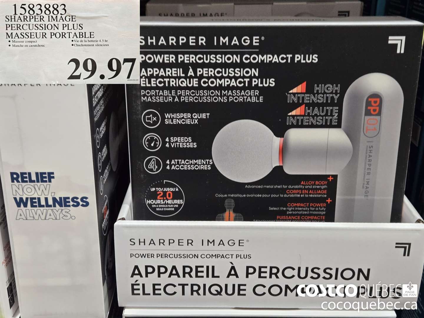 1583883 SHARPER IMAGE SPORT A PERCUSSION “NOIR  $29.97
