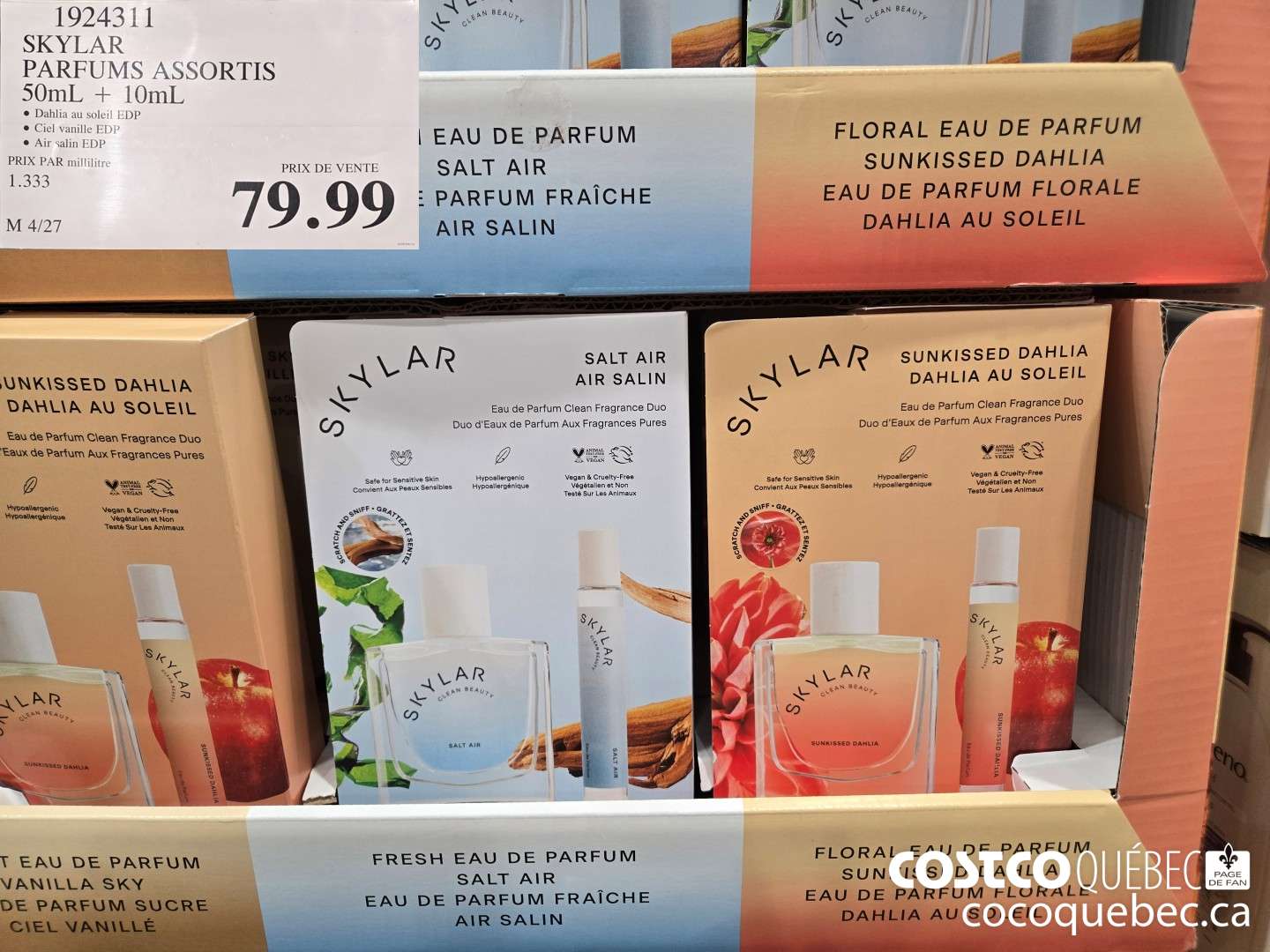 1924311 SKYLAR PARFUMS ASSORTIS 50mL + 10mL  $79.99