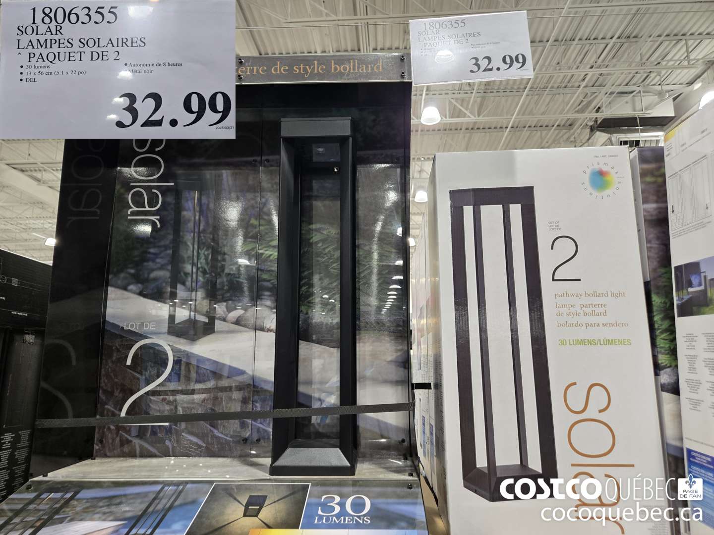 1806355 SOLAR LAMPES SOLAIRES PAQUET DE 2  $32.99