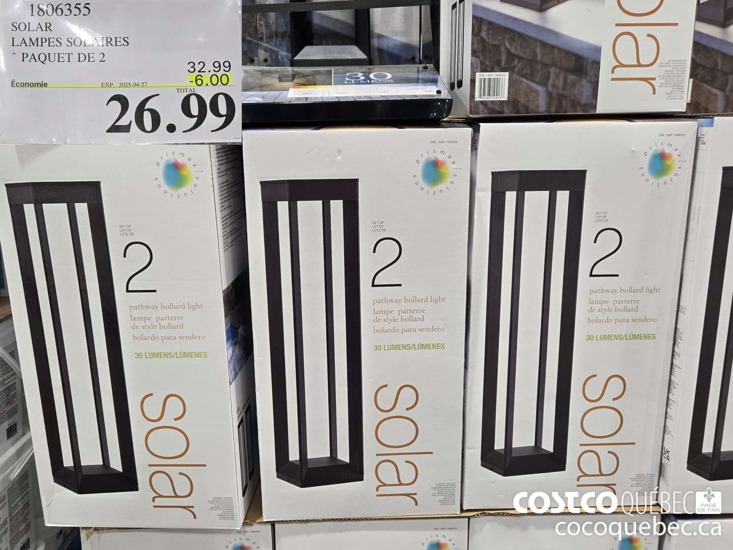 1806355 SOLAR LAMPES SOLAIRES PAQUET DE 2  ($6.00 INSTANT SAVINGS EXPIRES ON 2025-04-27) $32.99