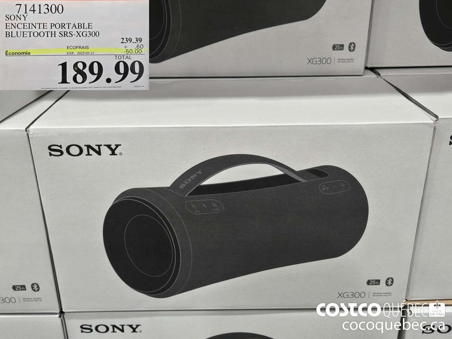 7141300 SONY ENCEINTE PORTABLE BLUETOOTH SRS-XG300  ($50.00 INSTANT SAVINGS) $189.99