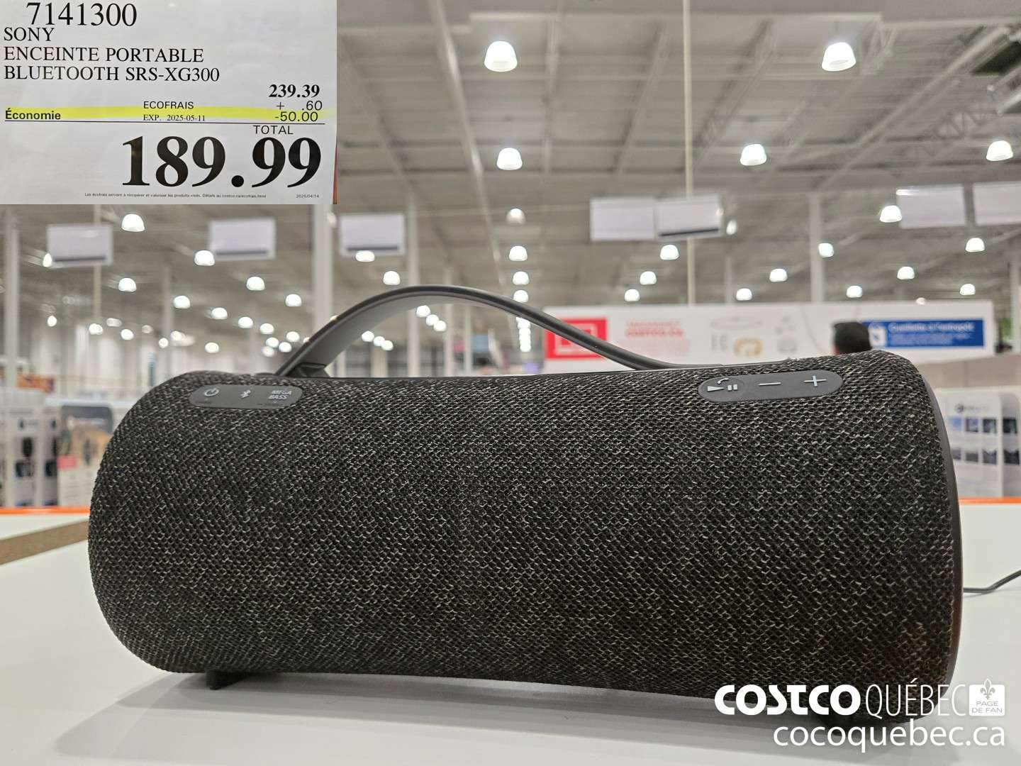 7141300 SONY ENCEINTE PORTABLE BLUETOOTH SRS-XG300  ($50.00 INSTANT SAVINGS EXPIRES ON 2025-05-11) $189.99