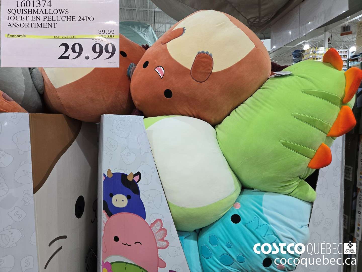 1601374 SQUISHMALLOWS JOUET EN PELUCHE 24P0 ASSORTIMENT  ($10.00 INSTANT SAVINGS EXPIRES ON 2025-04-13) $29.99