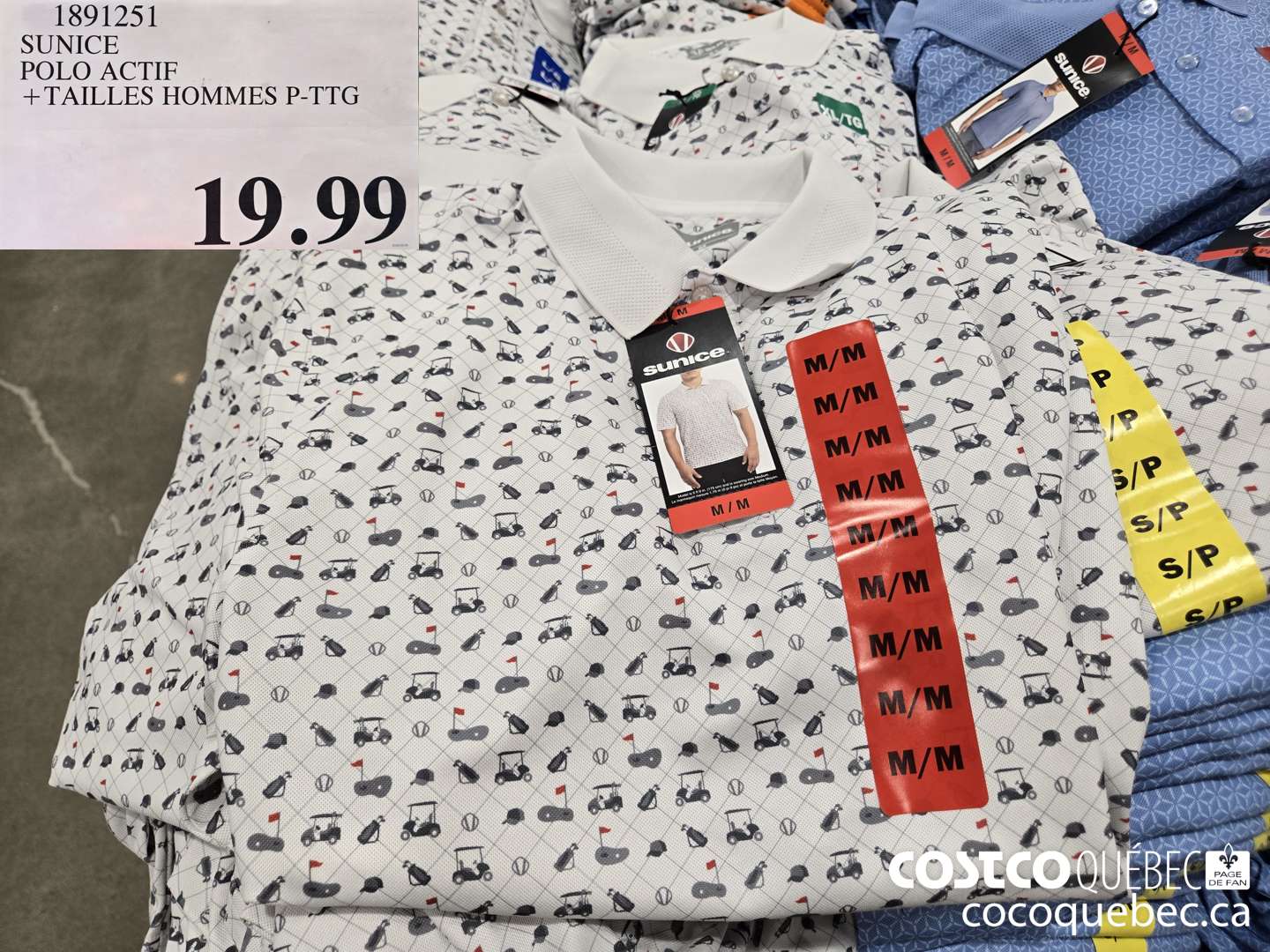 1891251 SUNICE POLO ACTIF +TAILLES HOMMES P-TTG  $19.99