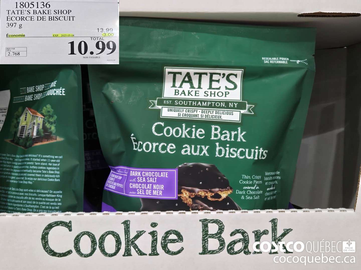 1805136 TATE'S BAKE SHOP ECORCE DE BISCUIT 397ae  ($3.00 INSTANT SAVINGS EXPIRES ON 2025-05-04) $10.99