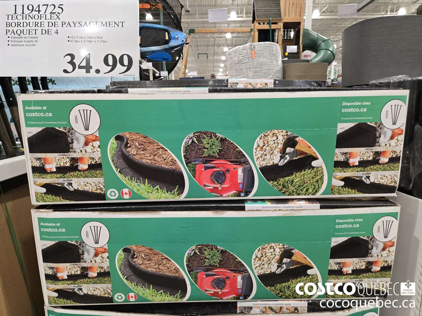 1194725 TECHNOFLEX BORDURE DE PAYSA“ = MENT PAQUET DE 4  $34.99