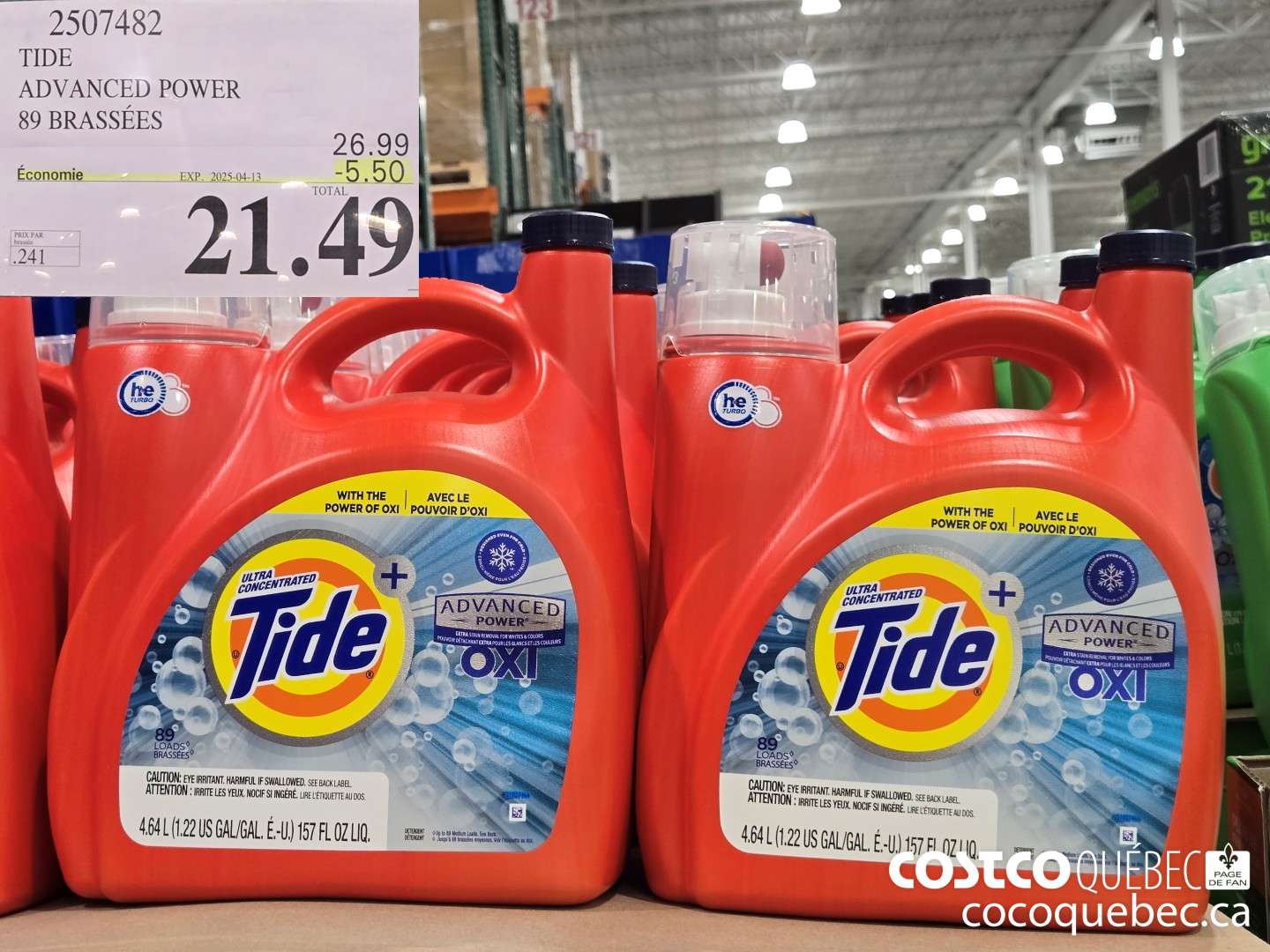 2507482 TIDE ADVANCED POWER 89 BRASSEES  ($5.50 INSTANT SAVINGS EXPIRES ON 2025-04-13) $21.49