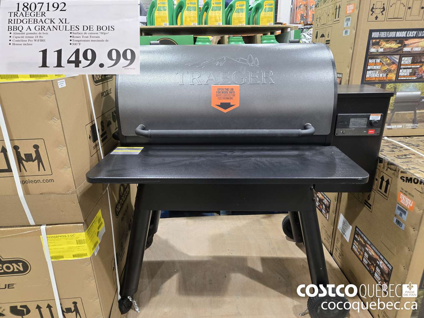 1807192 TRAEGER RIDGEBACK XL BBO A GRANULES DE BOIS  $1149.99