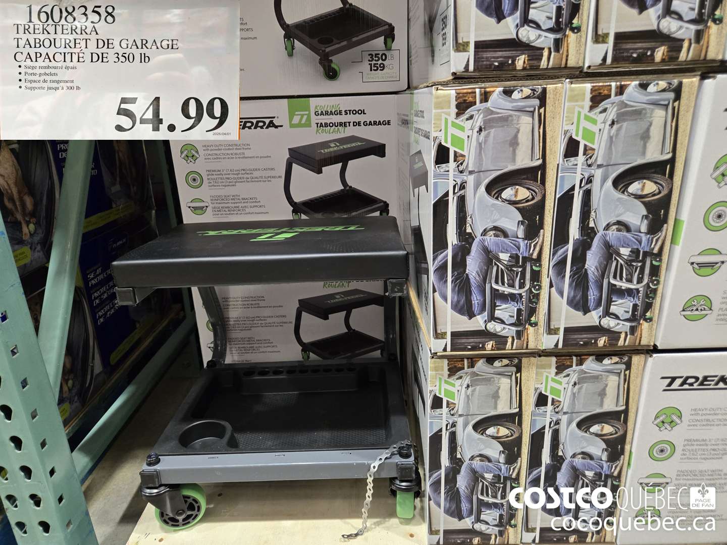 1608358 TREKTERRA TABOURET DE GARAGE CAPACITE DE 350 Ib  $54.99