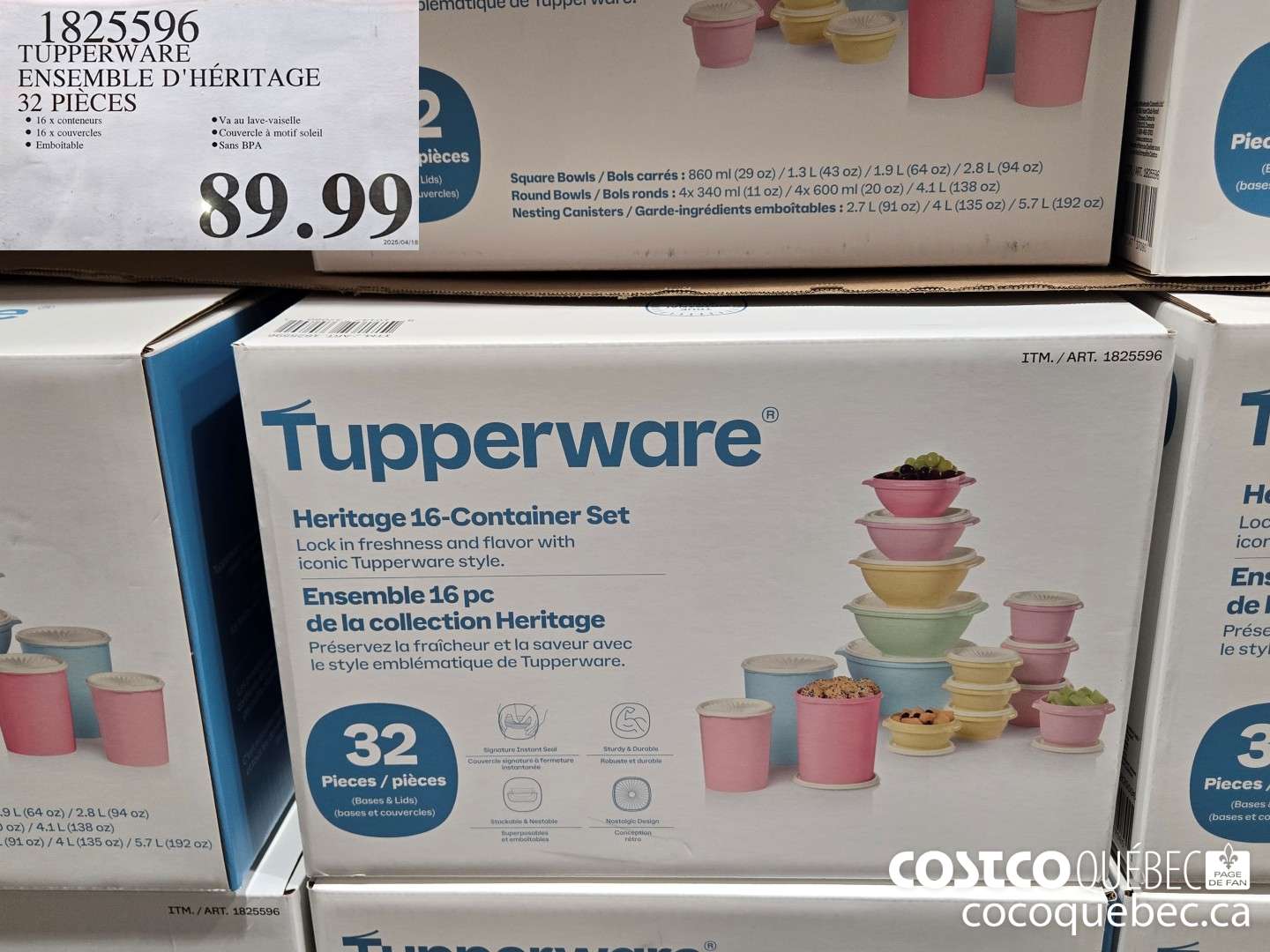 1825596 TUPPERWARE ENSEMBLE D'HERITAGE 32 PIECES  $89.99