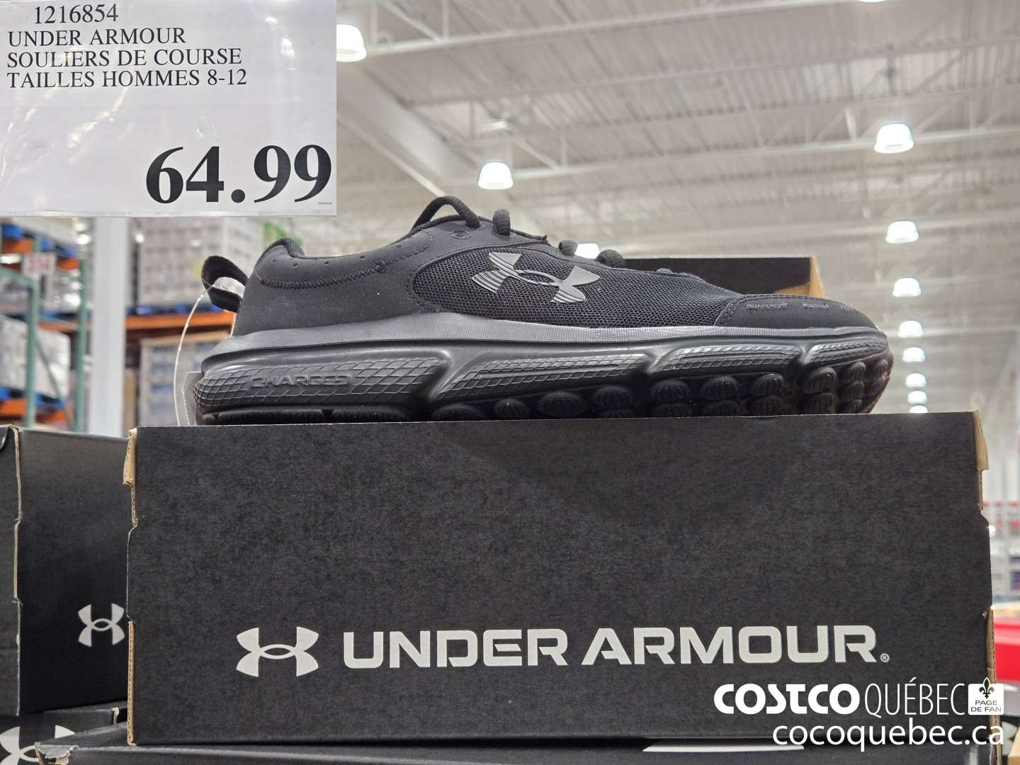 1216854 UNDER ARMOUR SOULIERS DE COURSE TAILLES HOMMES 8-12  $64.99