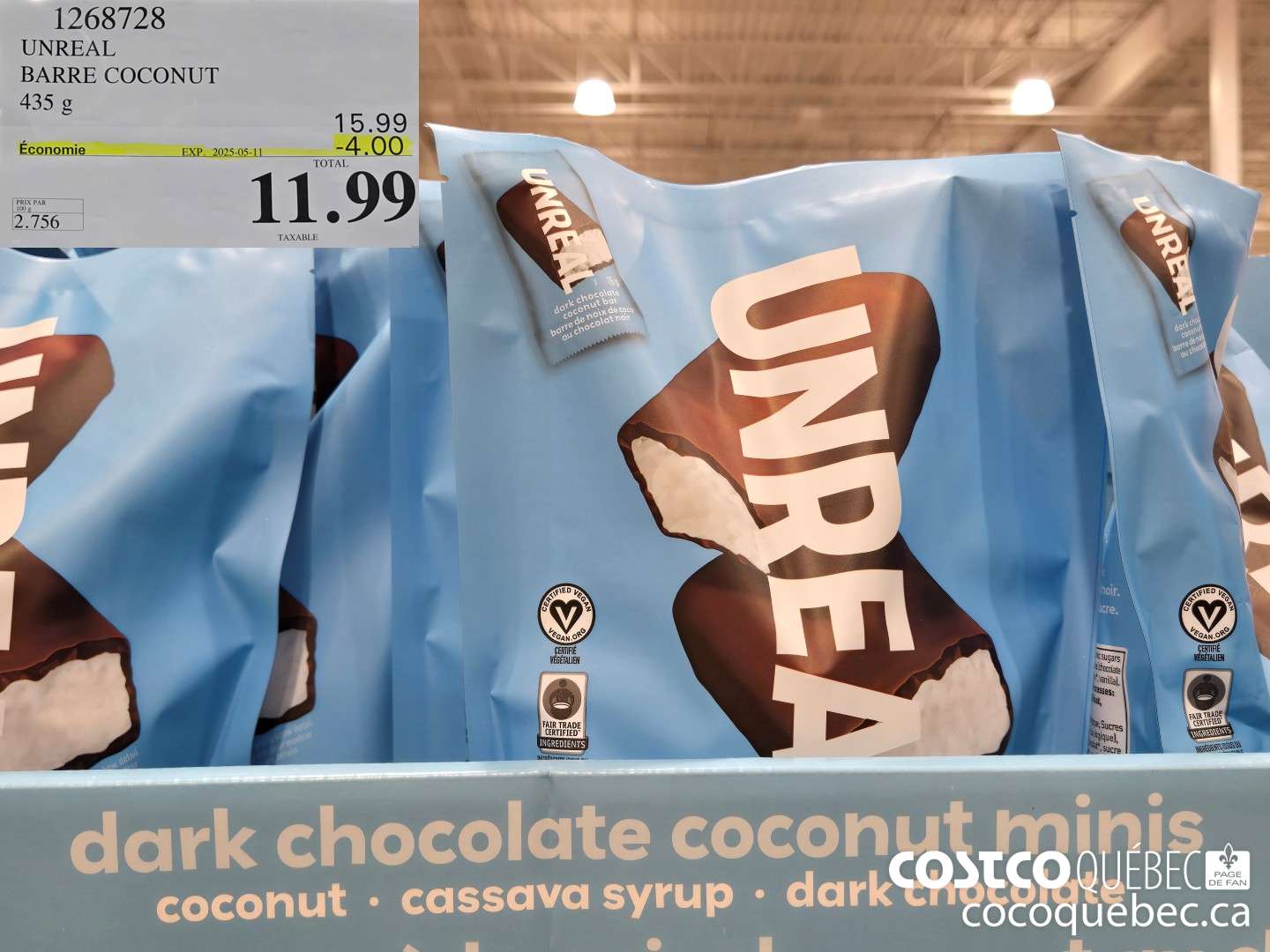 1268728 UNREAL BRAND BARRE COCONUT 435 G ($4.00 INSTANT SAVINGS EXPIRES ON 2025-05-11) $11.99