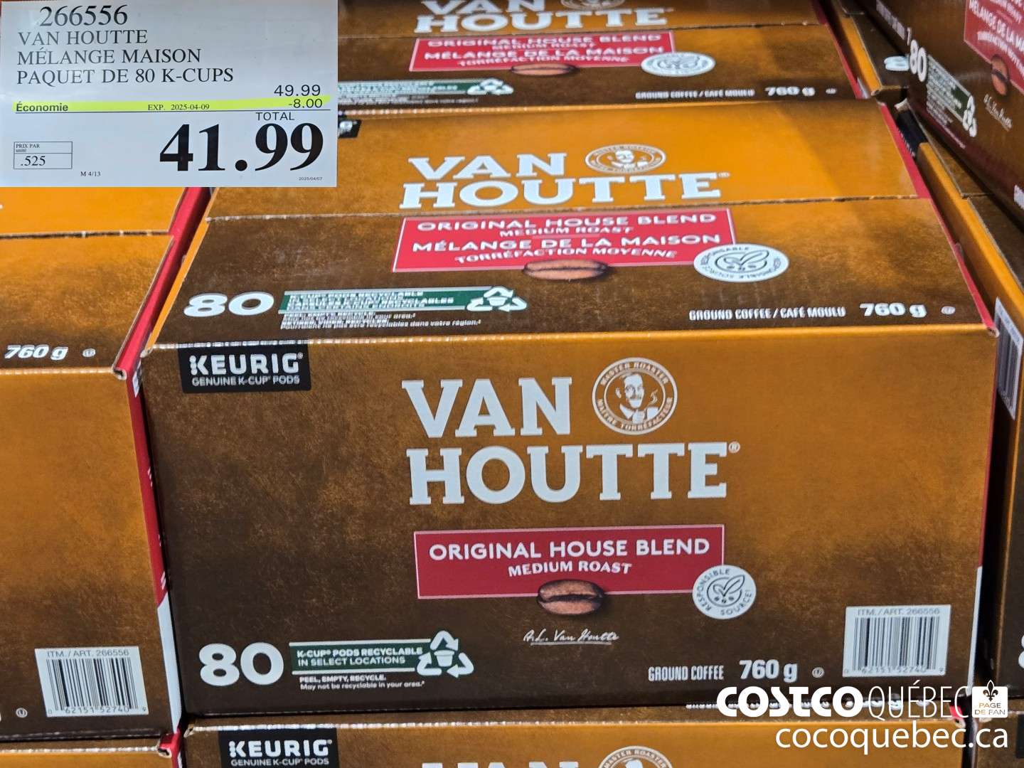 266556 VAN HOUTTE MELANGE MAISON PAQUET DE 80 K-CUPS ($8.00 INSTANT SAVINGS EXPIRES ON 2025-04-09) $41.99