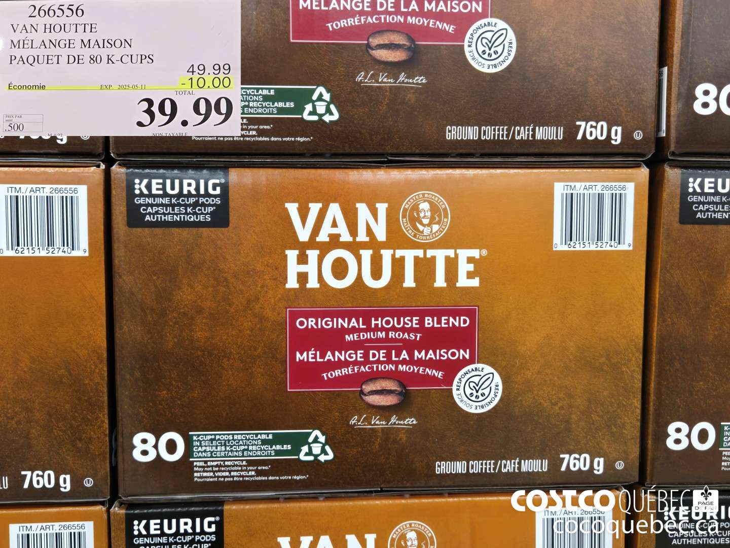 266556 VAN HOUTTE MELANGE MAISON PAQUET DE 80 K-CUPS ($10.00 INSTANT SAVINGS EXPIRES ON 2025-05-11) $39.99