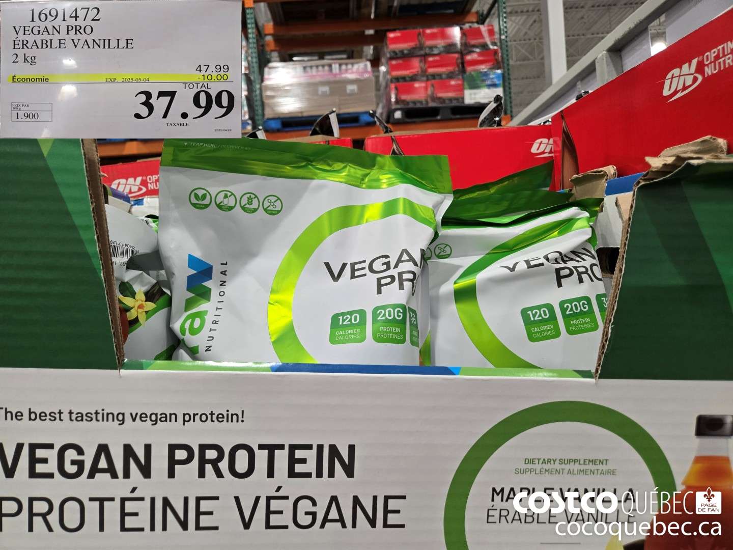 1691472 VEGAN PRO ERABLE VANILLE 2KG  ($10.00 INSTANT SAVINGS EXPIRES ON 2025-05-04) $37.99