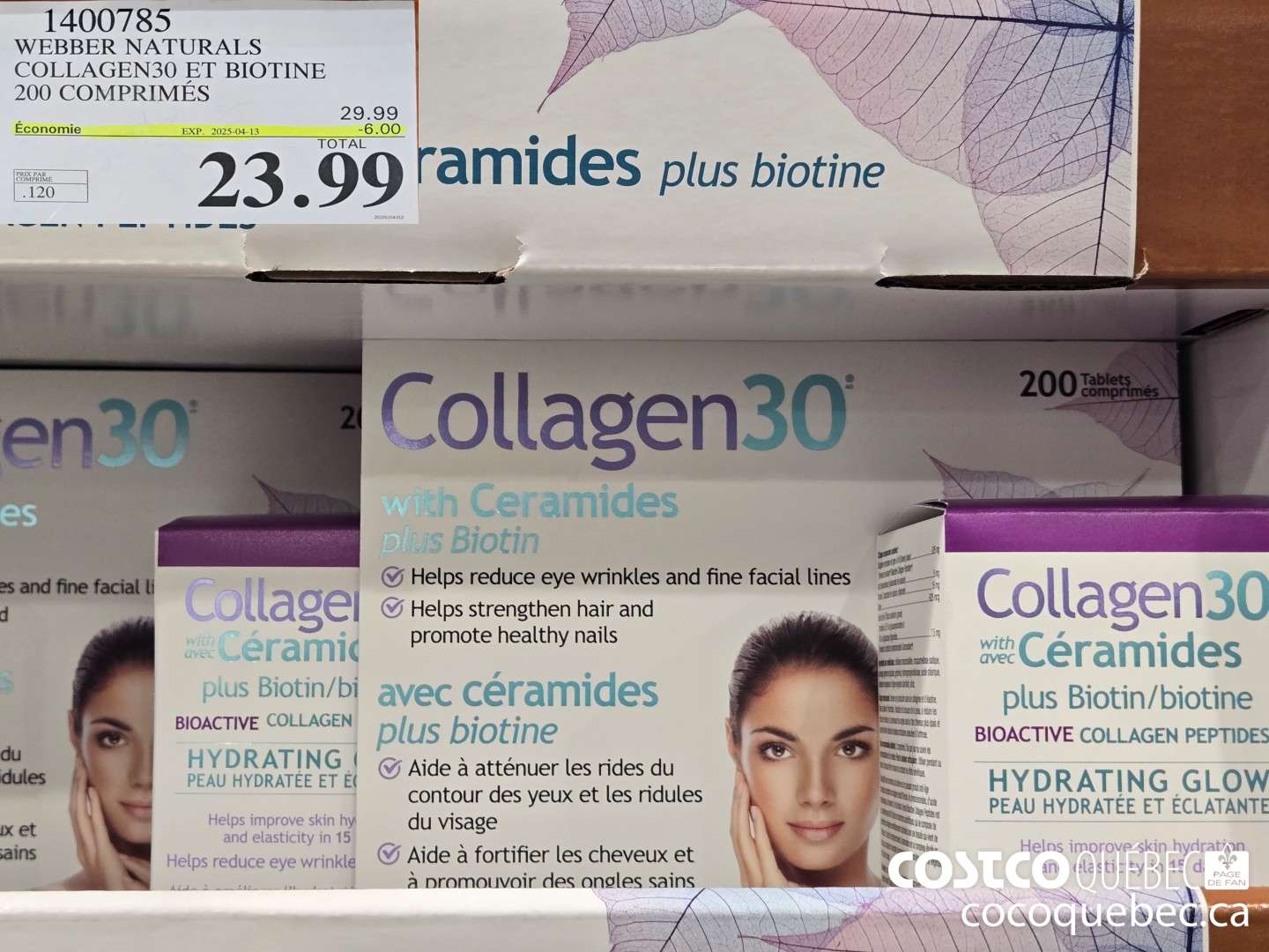 1400785 WEBBER NATURALS COLLAGEN 30 A/ BIOTINE 200 COMPRIME  ($6.00 INSTANT SAVINGS EXPIRES ON 2025-04-13) $23.99