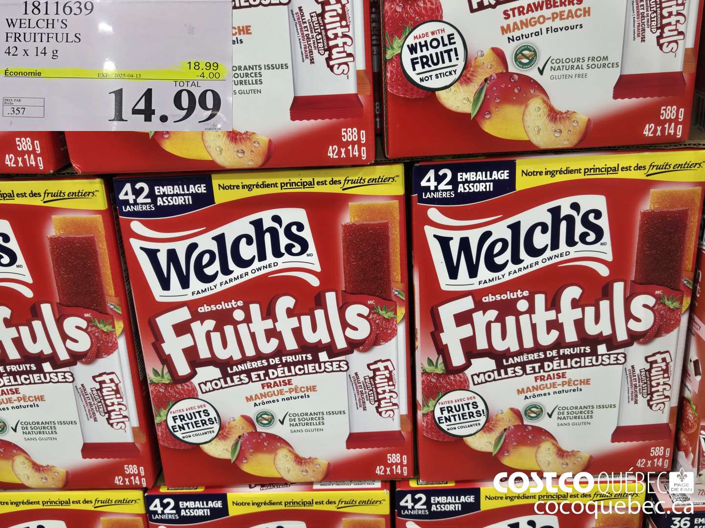 1811639 WELCH'S FRUITFULS  ($4.00 INSTANT SAVINGS EXPIRES ON 2025-04-13) $14.99