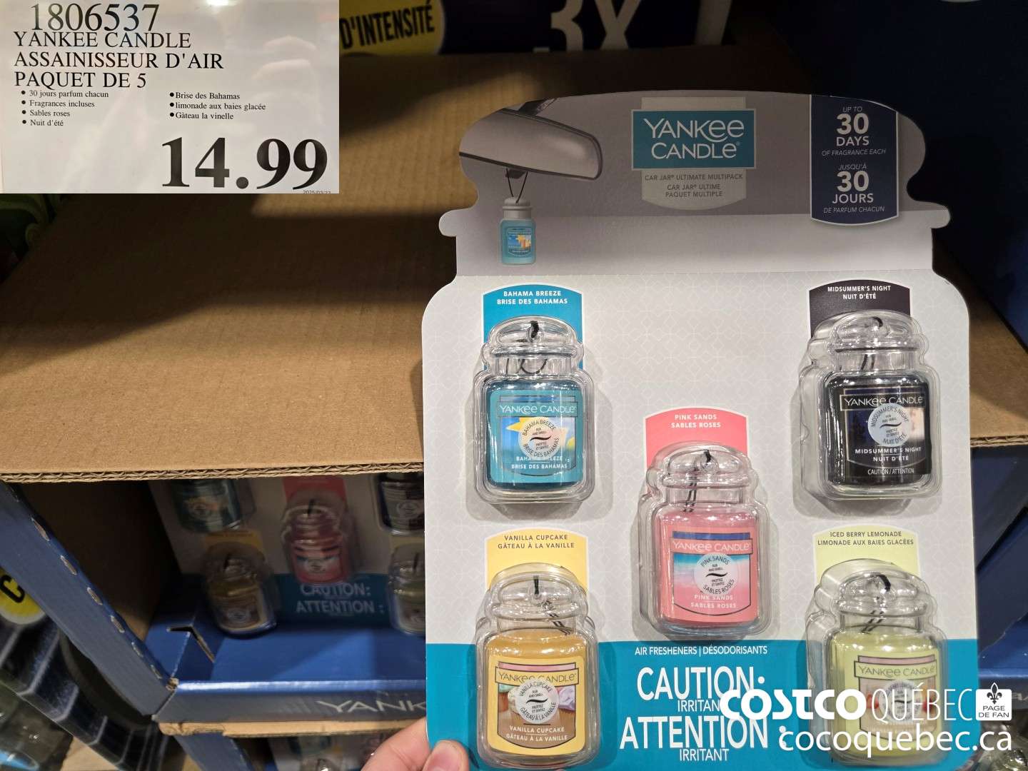 1806537 YANKEE CANDLE ASSAINISSEUR D'AIR PAQUET DE 5  $14.99