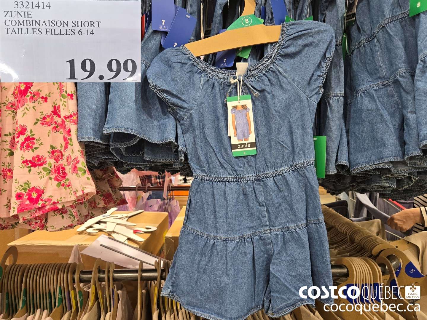 3321414 ZUNIE COMBINAISON SHORT TAILLES FILLES 6-14  $19.99