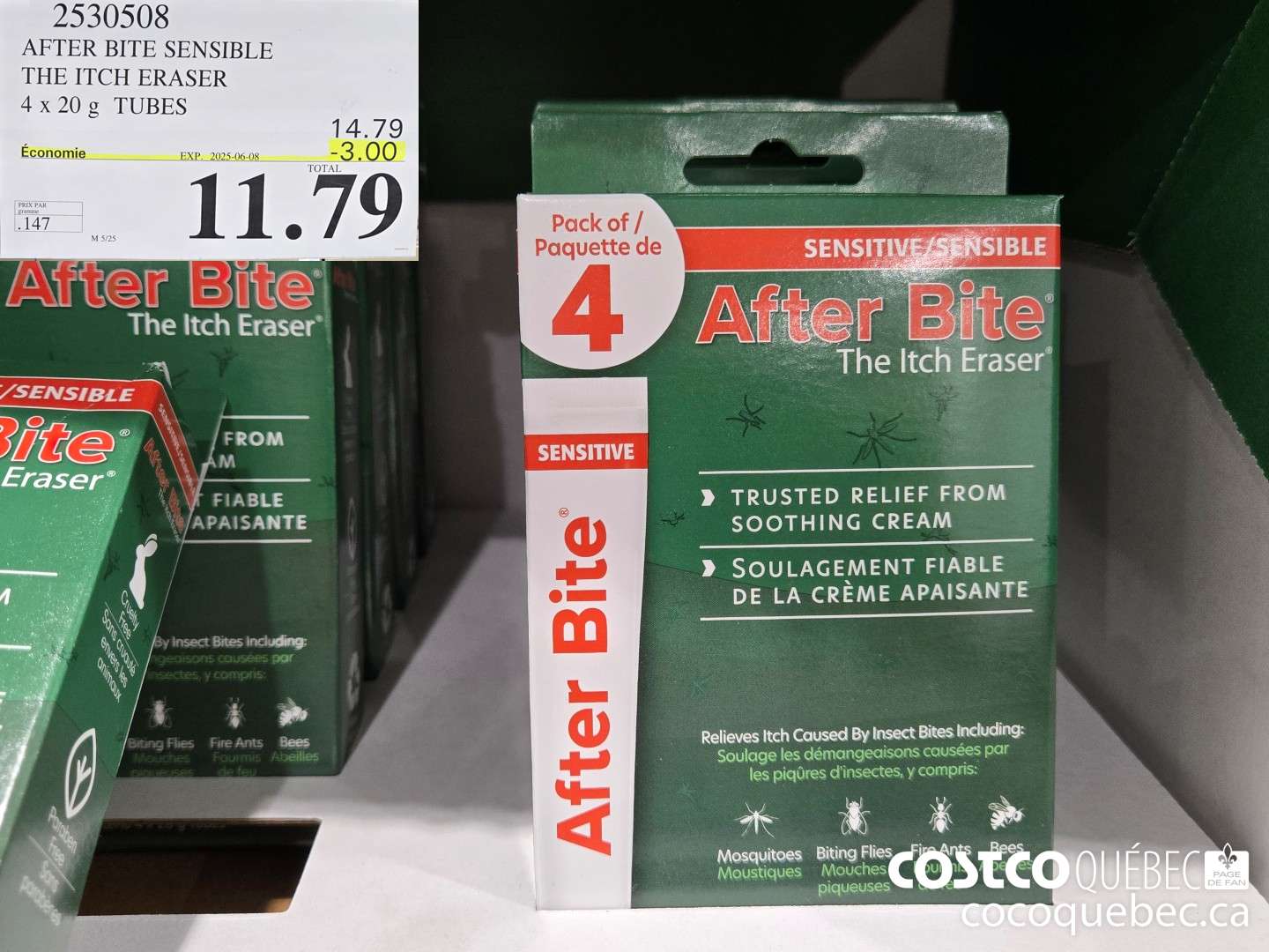 2530508 AFTERBITE Paquet de 4 ($3.00 INSTANT SAVINGS EXPIRES ON 2025-06-08) $11.79