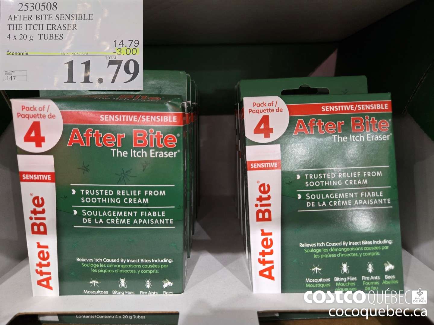 2530508 AFTERBITE Paquet de 4 ($3.00 INSTANT SAVINGS EXPIRES ON 2025-06-08) $11.79