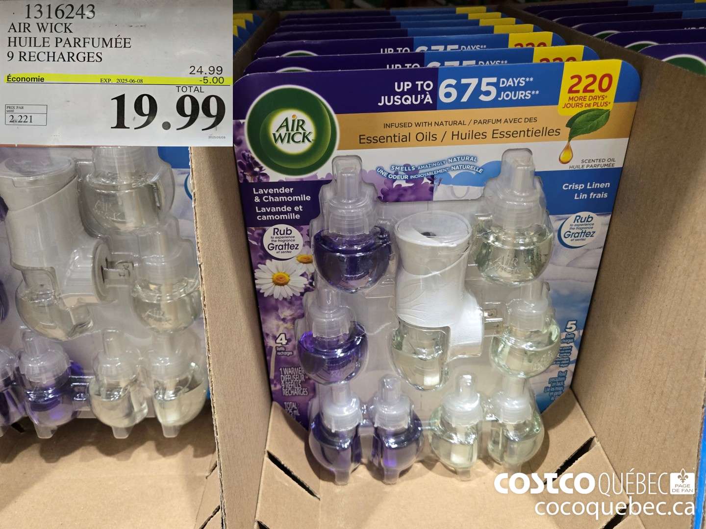 1316243 AIR WICK HUILE PARFUMEE 9 RECHARGES  ($5.00 INSTANT SAVINGS EXPIRES ON 2025-06-08) $19.99