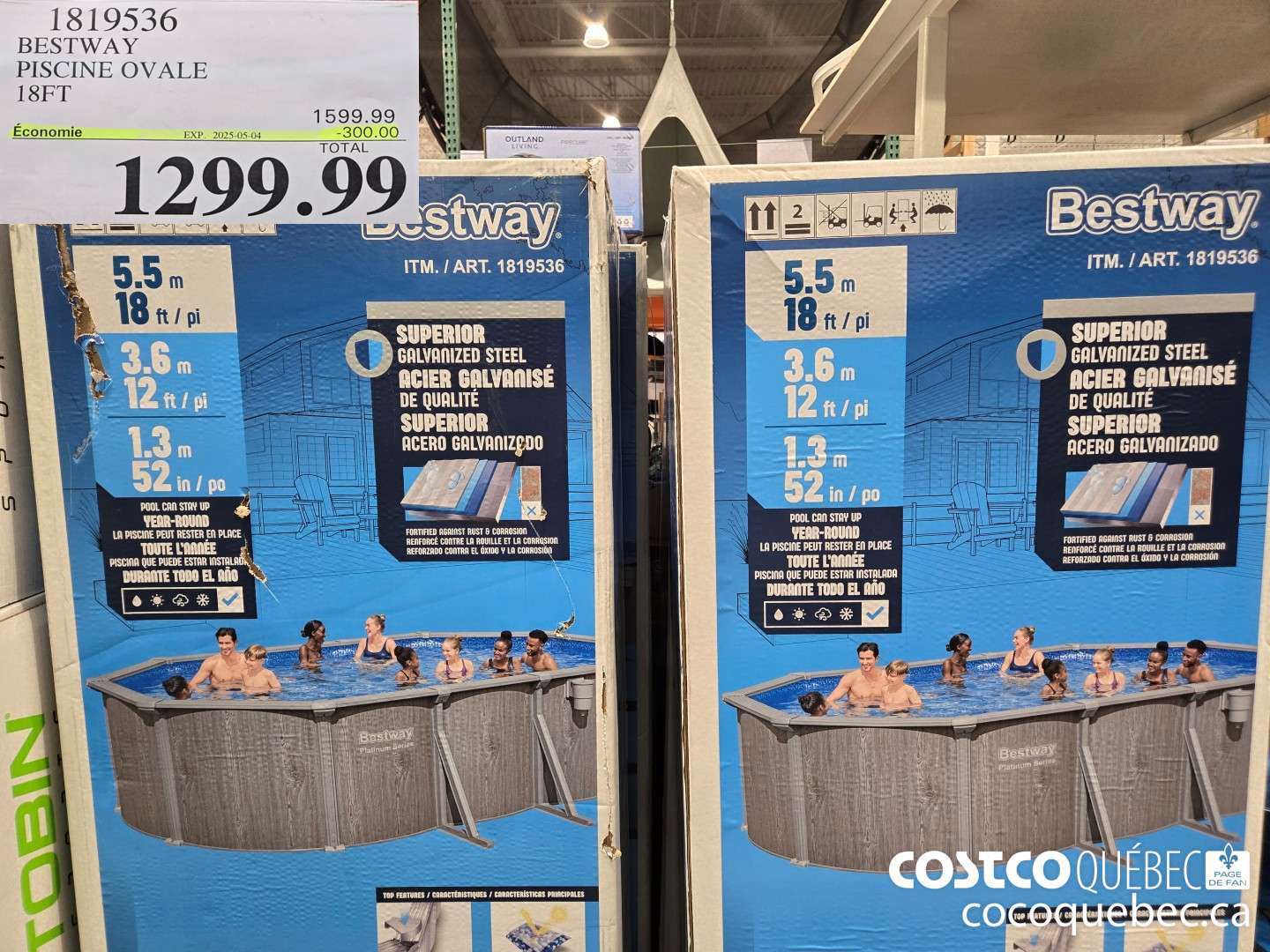 1819536 BESTWAY PISCINE OVALE 18FT  ($300.00 INSTANT SAVINGS EXPIRES ON 2025-05-04) $1699.99