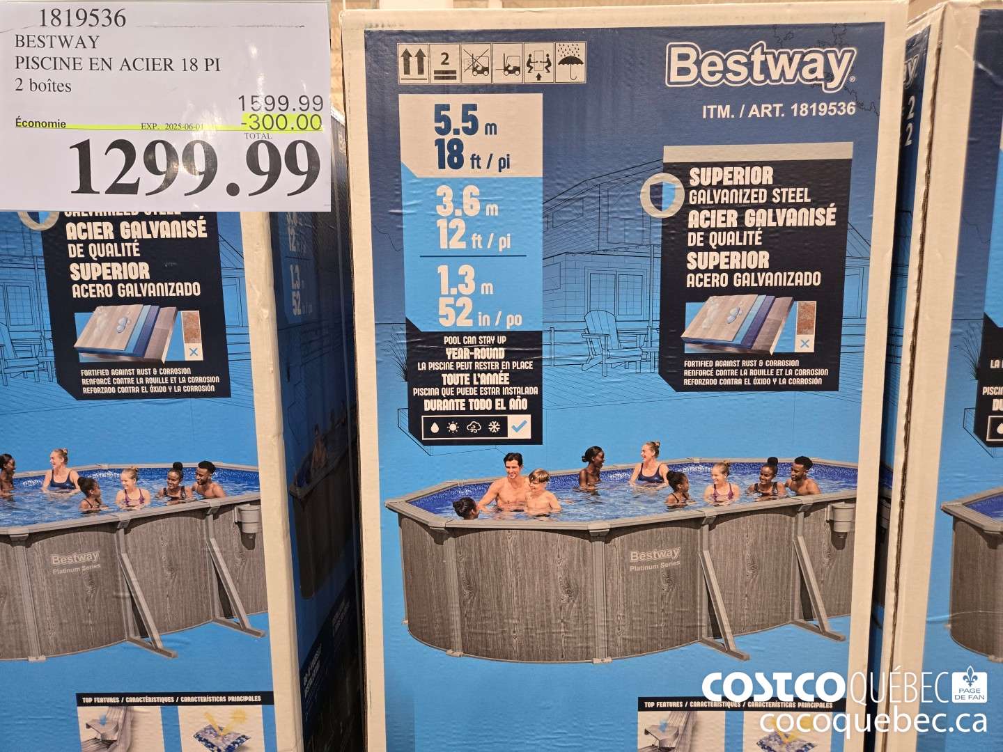 1819536 BESTWAY PISCINE OVALE 18FT  ($300.00 INSTANT SAVINGS EXPIRES ON 2025-06-08) $1299.99
