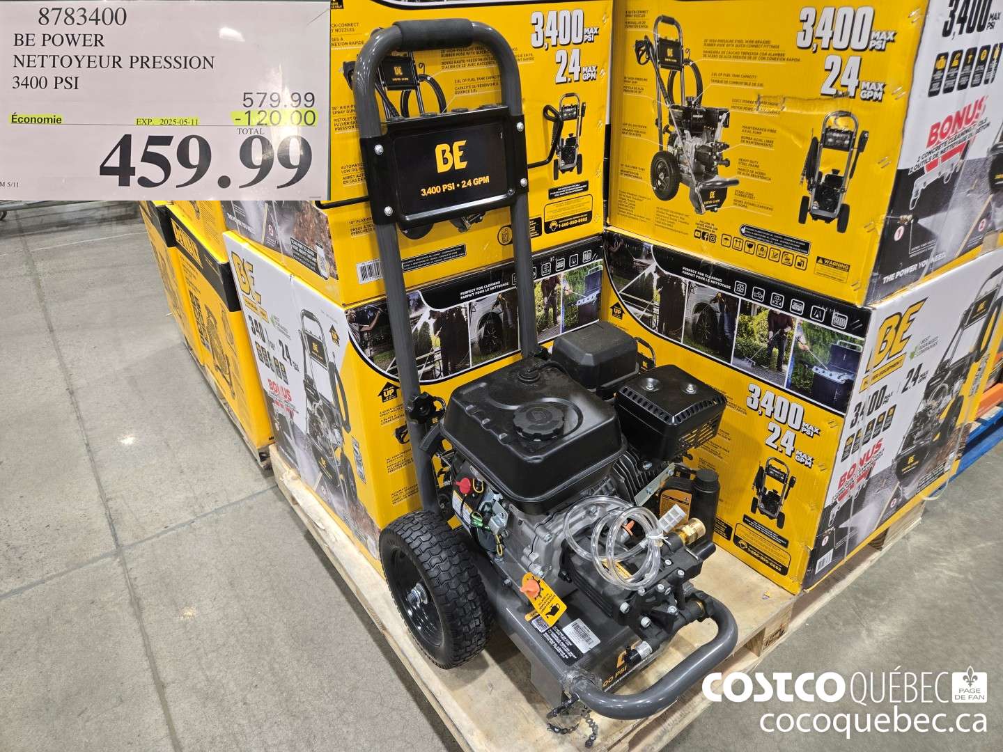 8783400 BE POWER NETTOYEUR PRESSION 3400 PSI  ($120.00 INSTANT SAVINGS EXPIRES ON 2025-05-11) $459.99