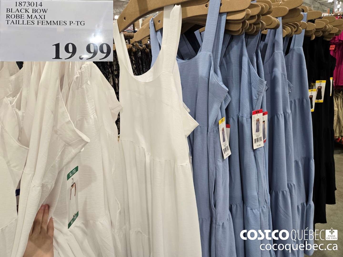 1873014 BLACK BOW ROBE MAXI TAILLES FEMMES P-TG  $19.99